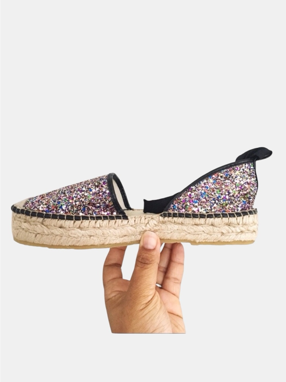 Free People Paradise Glitter Espadrille Platform Gladiator Sandals - Picture 4 of 7